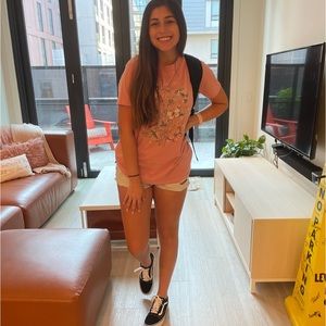 Pink butterfly tee shirt
